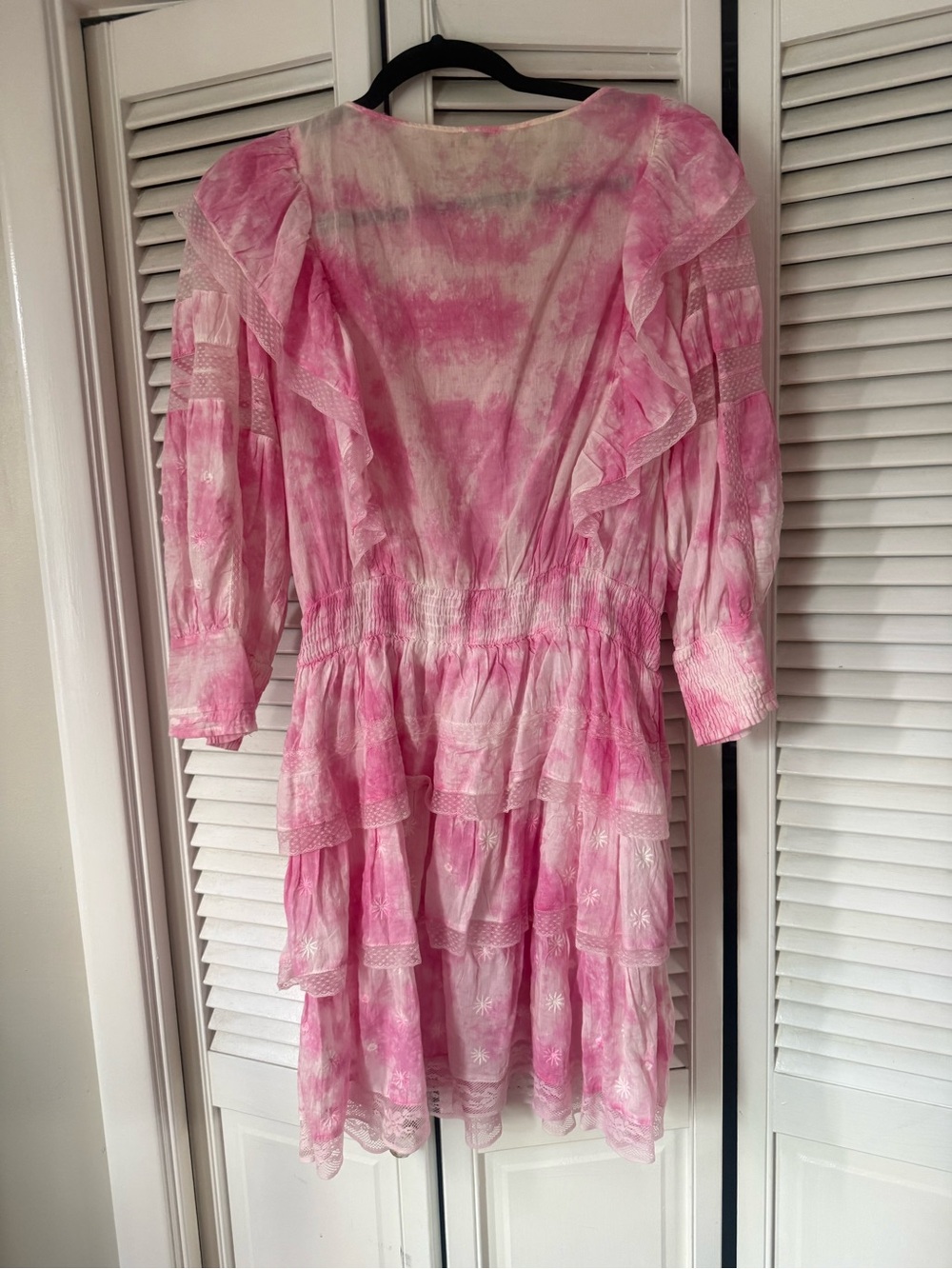 River Island Pink Tie-Dye Ruffle Mini Dress